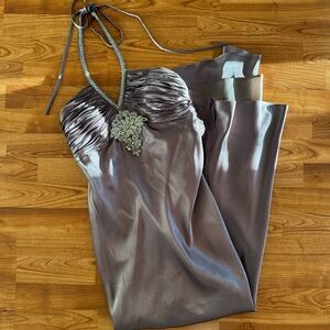 Light Brown/Grey David’s Bridal Formal Gown Formal Dress Prom Dress🤎